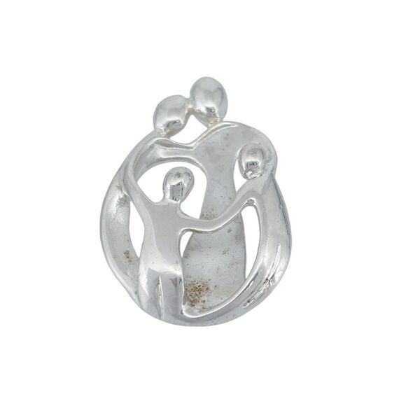 Loving Family Pendant | Carolyn Pollack Relios | Vintage Sterling Silver 925 - Picture 6 of 9